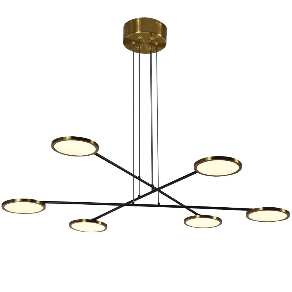 VONN LIGHTING-VAC3196AB-Torino - 39.25 Inch 41.74W LED 3-Tier Chandelier   Antique Brass Finish with White Acrylic Shade