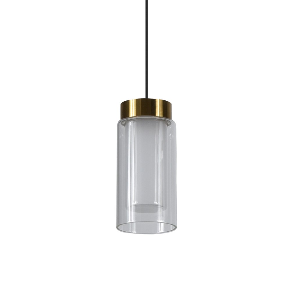 VONN LIGHTING-VAP2111BL-Genoa - 5 Inch 5.6W LED Pendant   Black Finish with Clear/Frosted Glass