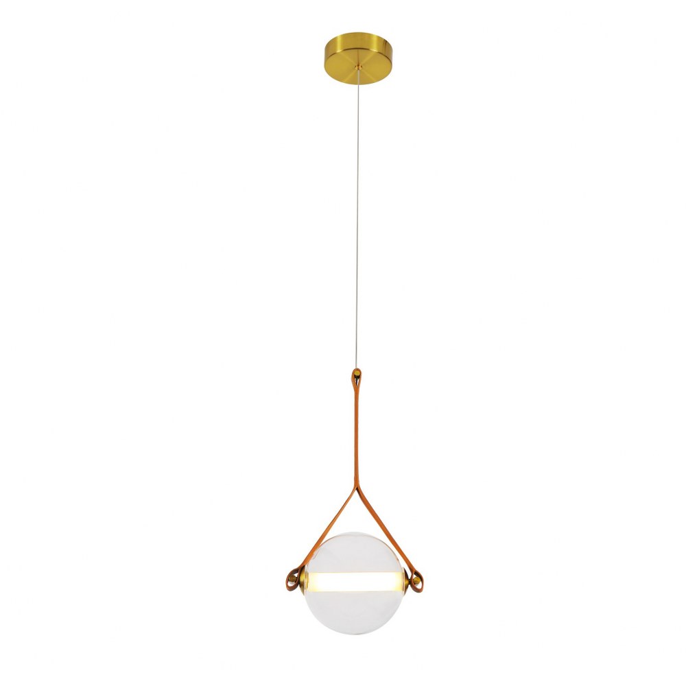 VONN LIGHTING-VAP2141AB-Salerno - 9 inch 10W LED Pendant   Antique Brass Finish With Clear Glass