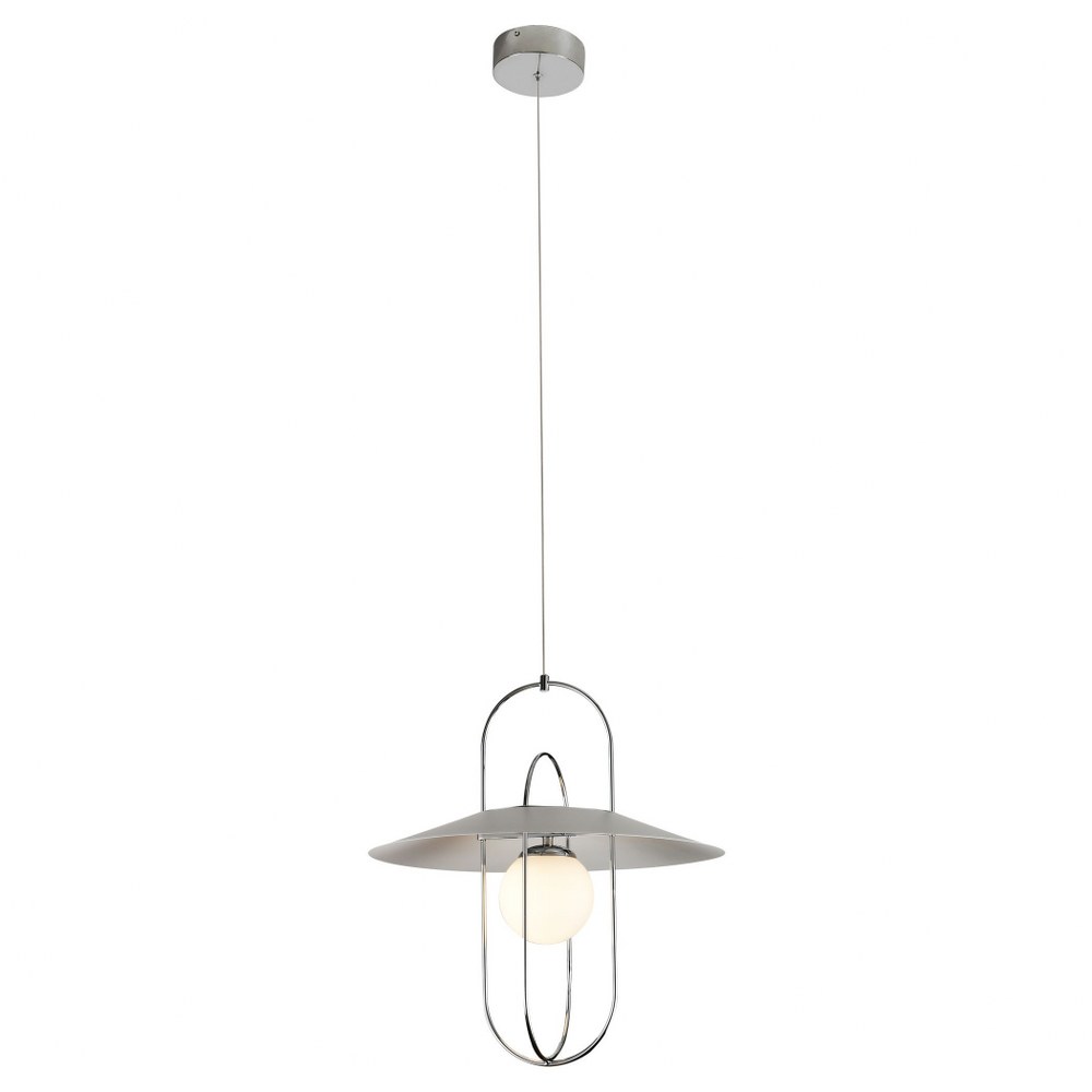 VONN LIGHTING-VAP2271CH-Lyra - 18 inch 6W LED Pendant   Chrome Finish With Frosted Glass