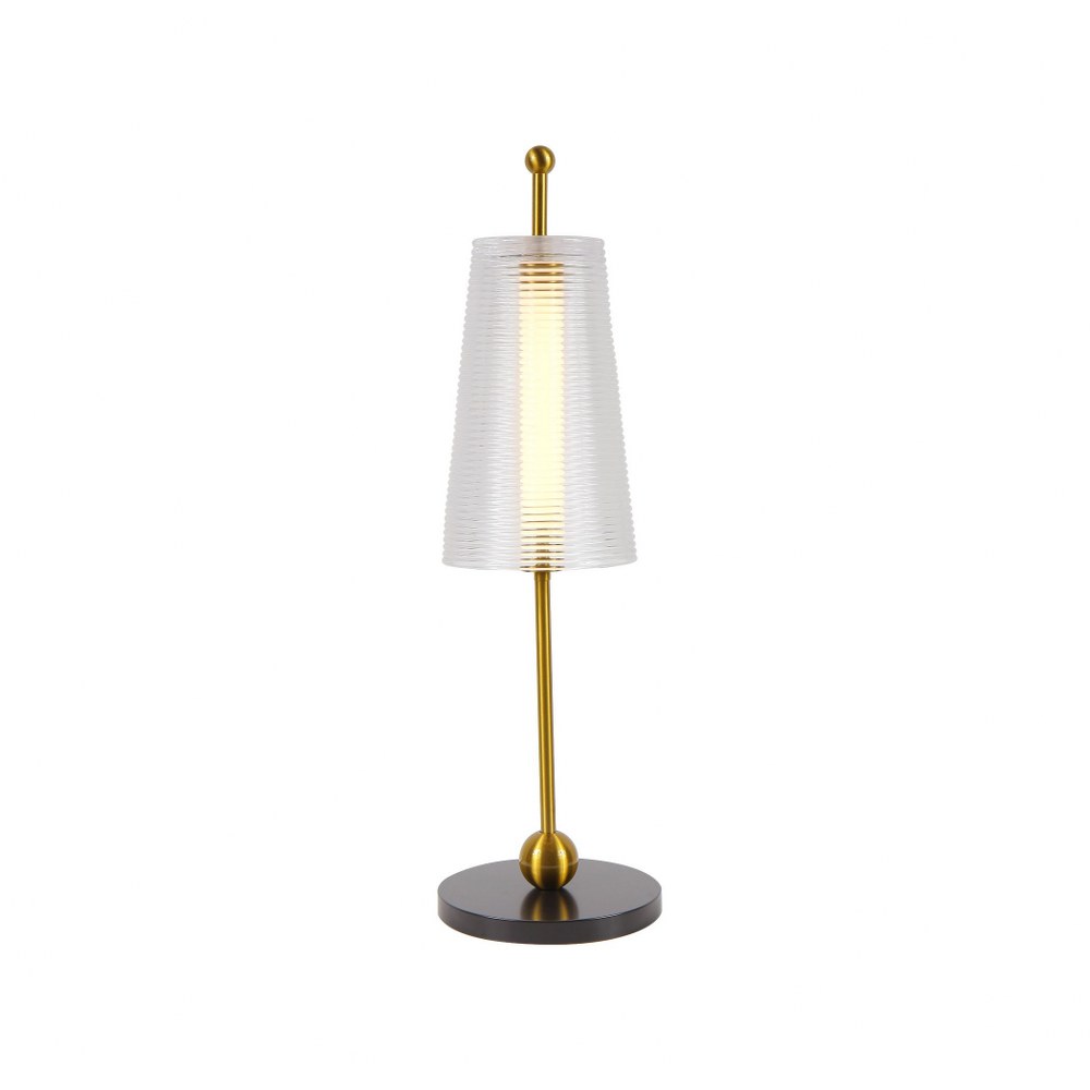 VONN LIGHTING-VAT6101AB-Toscana - 20 inch 11W LED Table Lamp   Antique Brass Finish With Frosted Glass