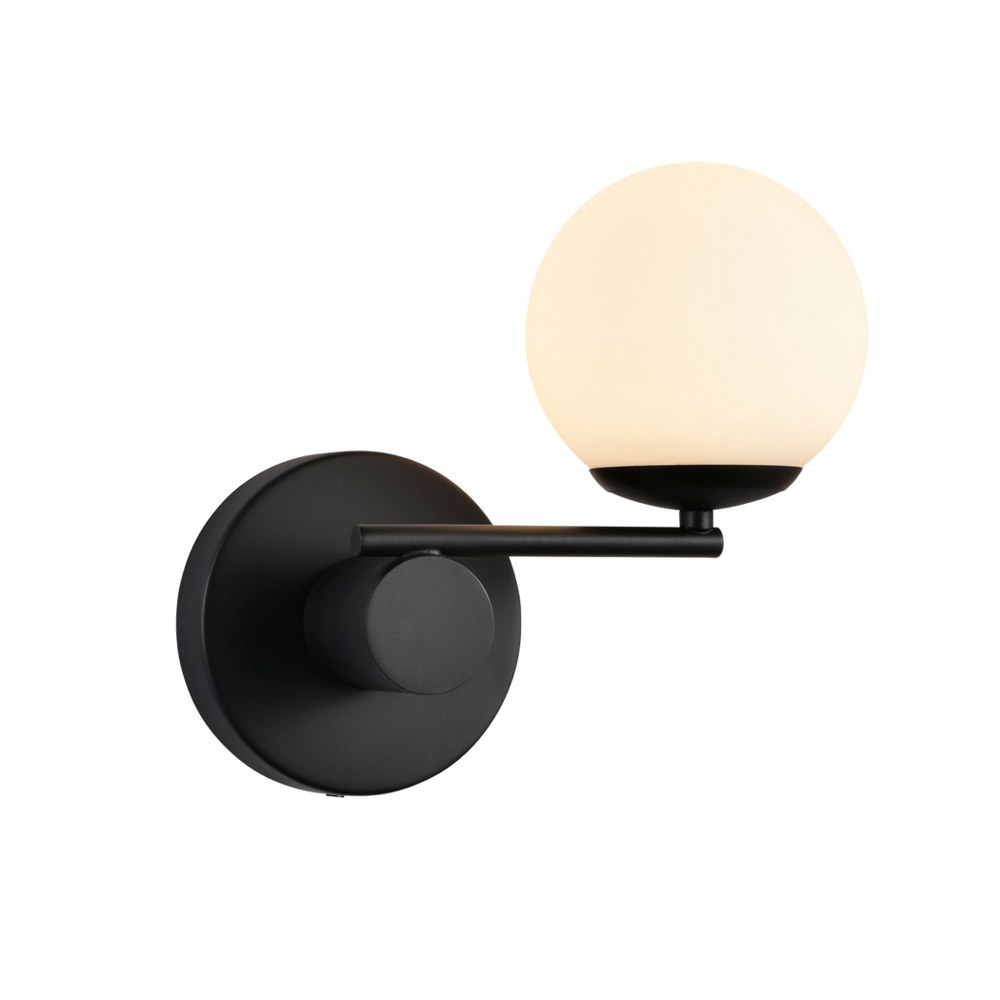 VONN LIGHTING-VCW1108BL-Capri - 9 inch 9W LED Wall Sconce   Black Finish With Frosted Glass