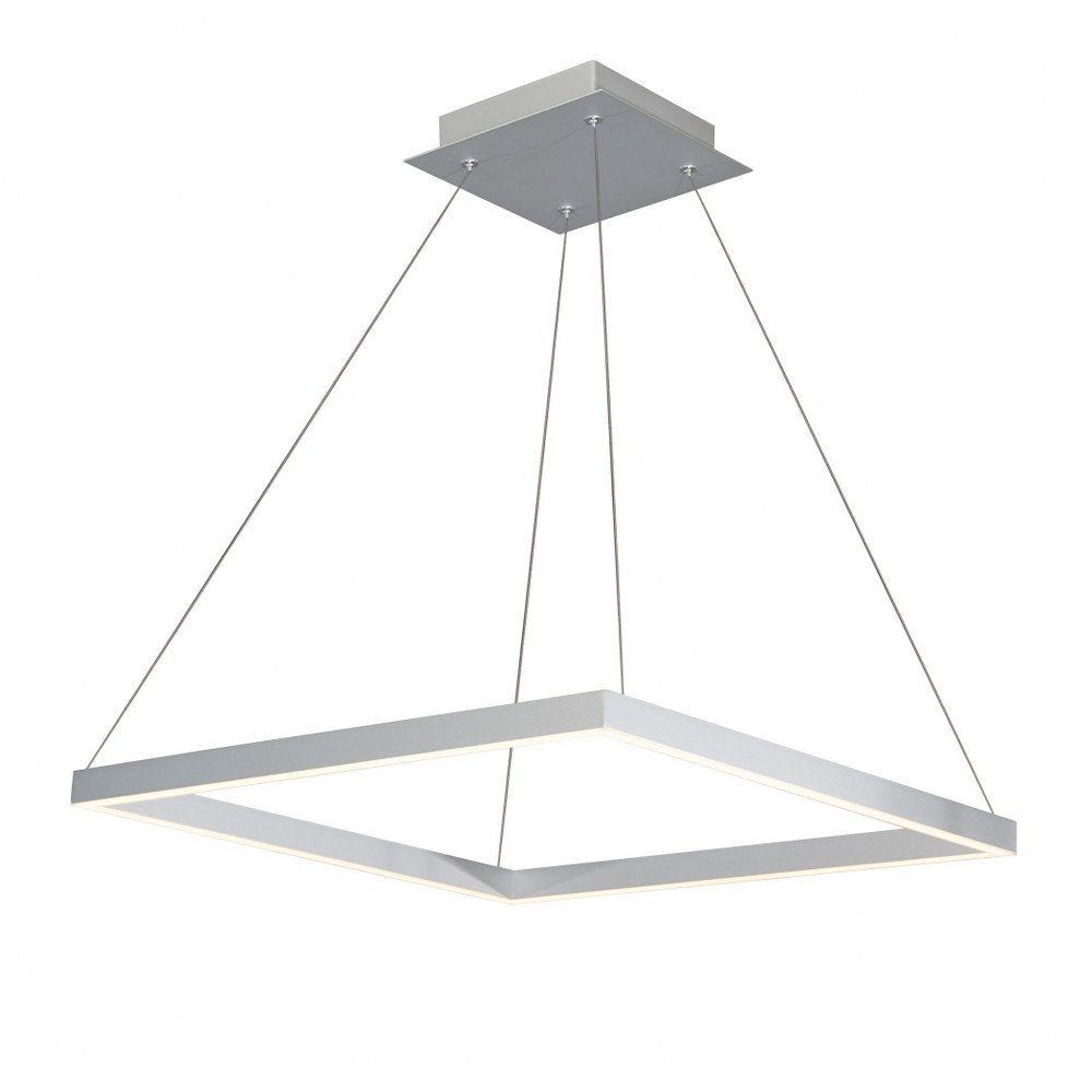 VONN LIGHTING-VMC31620AL-Atria - 19.69 Inch 38W 1 LED Square Chandelier   Silver Finish