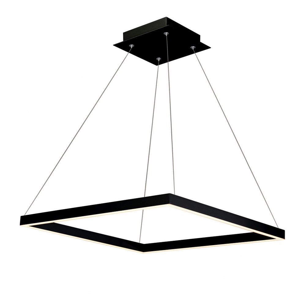 VONN LIGHTING-VMC31620BL-Atria - 19.69 Inch 38W 1 LED Square Chandelier Black  Black Finish