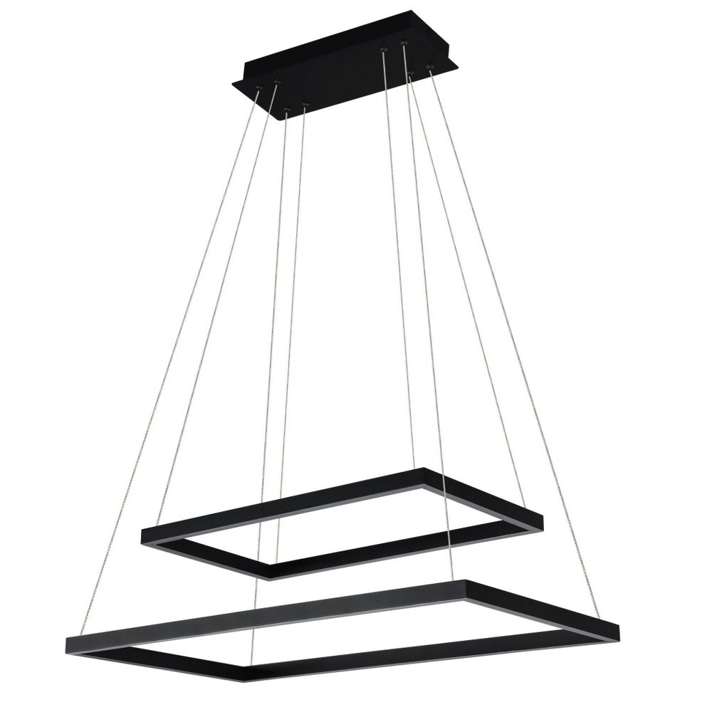 VONN LIGHTING-VMC31710BL-Atria Duo - 29.13 Inch 78W 1 LED 2-Tier Chandelier   Black Finish