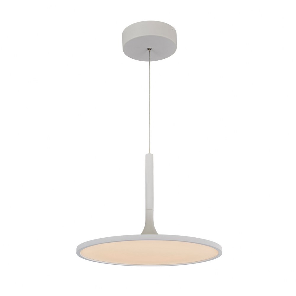 VONN LIGHTING-VMC31810SW-Salm - 17.38 Inch 35W 1 LED Disc Chandelier White  White Finish