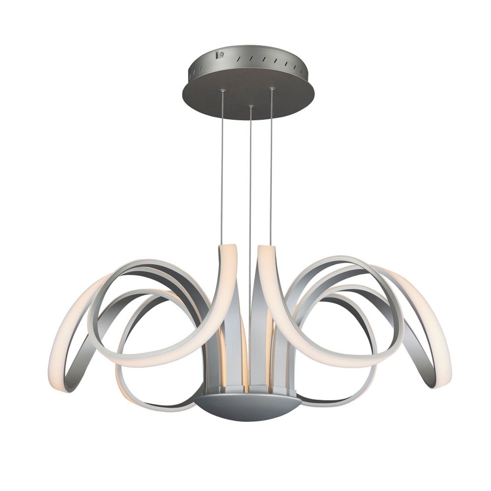 VONN LIGHTING-VMC32420AL-Capella - 29.92 Inch 70W 1 LED Flower-Pedal Chandelier   Silver Finish