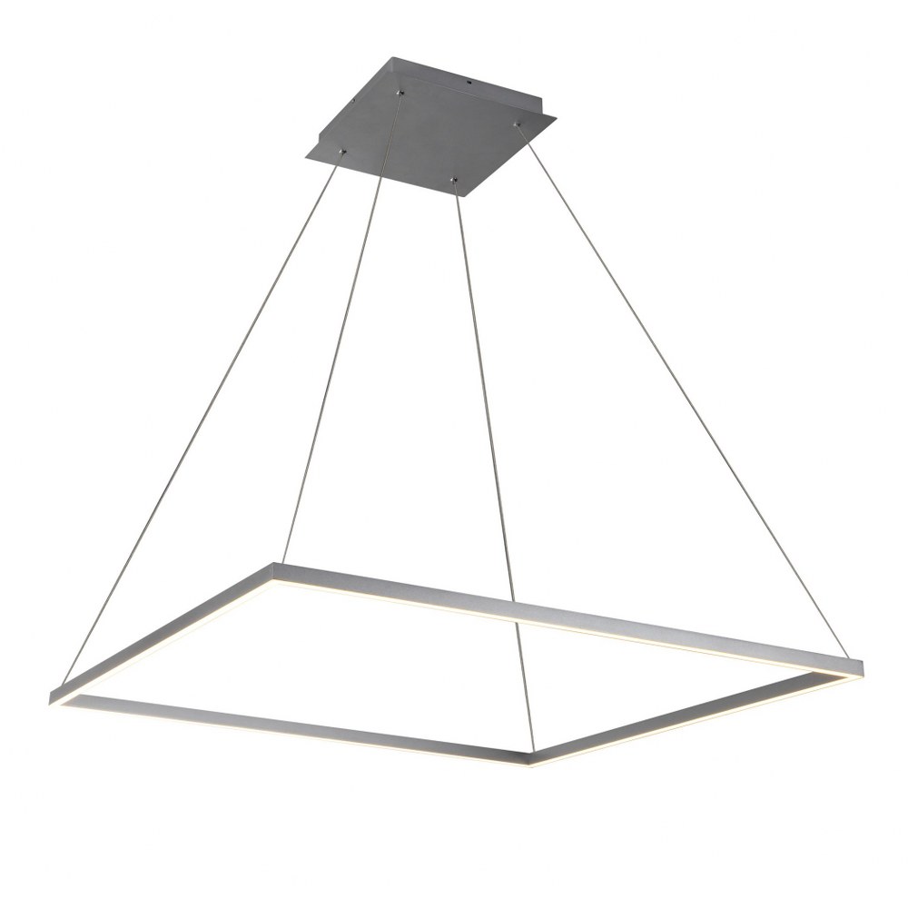 VONN LIGHTING-VMC35511AL-Atria - 39.5 Inch 64W 1 LED Square Chandelier Silver  Black Finish