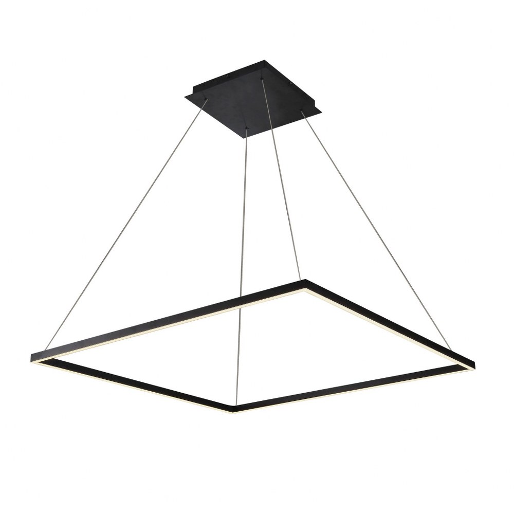 VONN LIGHTING-VMC35511BL-Atria - 39.5 Inch 64W 1 LED Square Chandelier Black  Black Finish