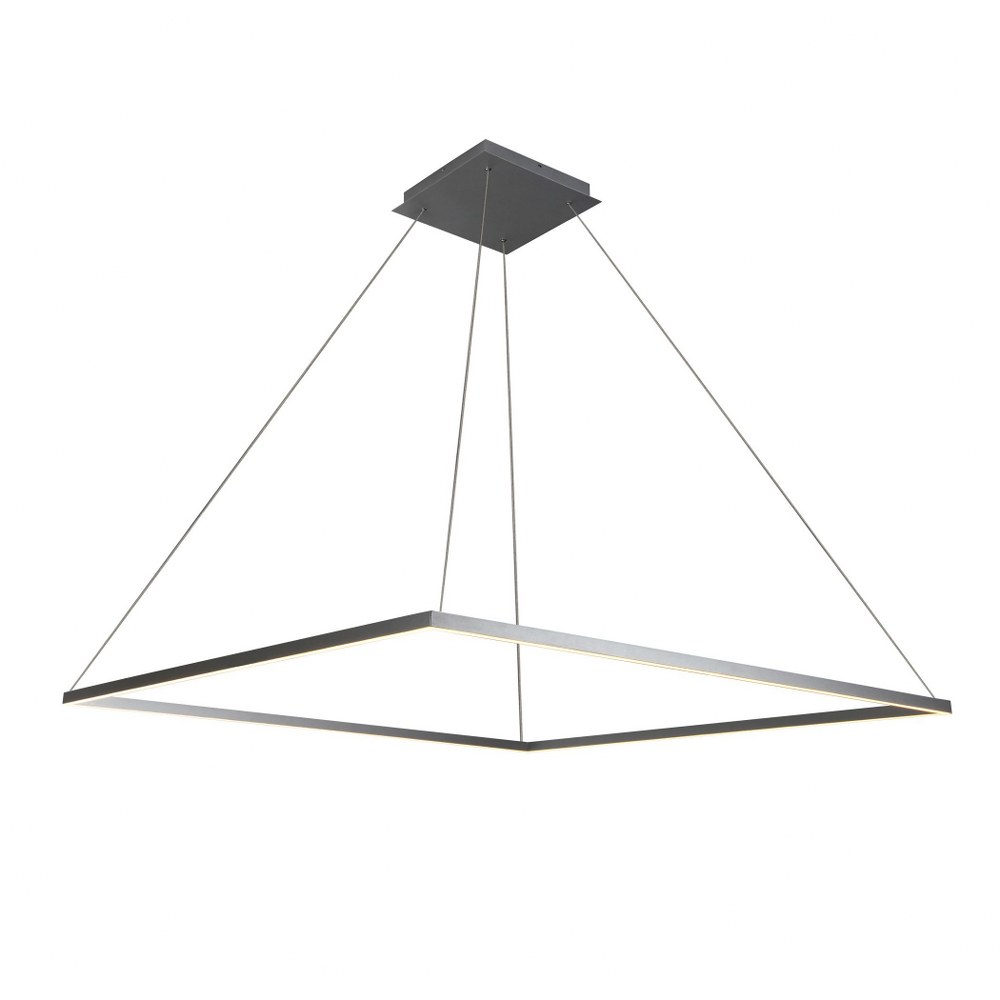 VONN LIGHTING-VMC35512AL-Atria - 51.25 Inch 93W 1 LED Square Chandelier Silver  Black Finish