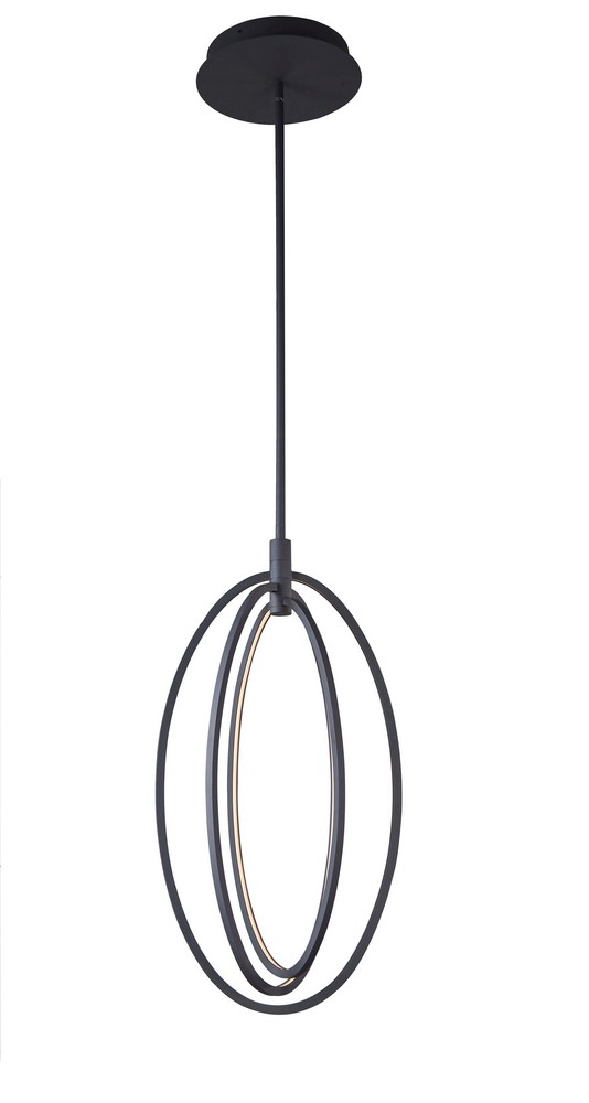 VONN LIGHTING-VRP29013BL-Radium - 15.25 Inch 36.3W LED Oval Rotating 2-Tier Pendant   Black Finish