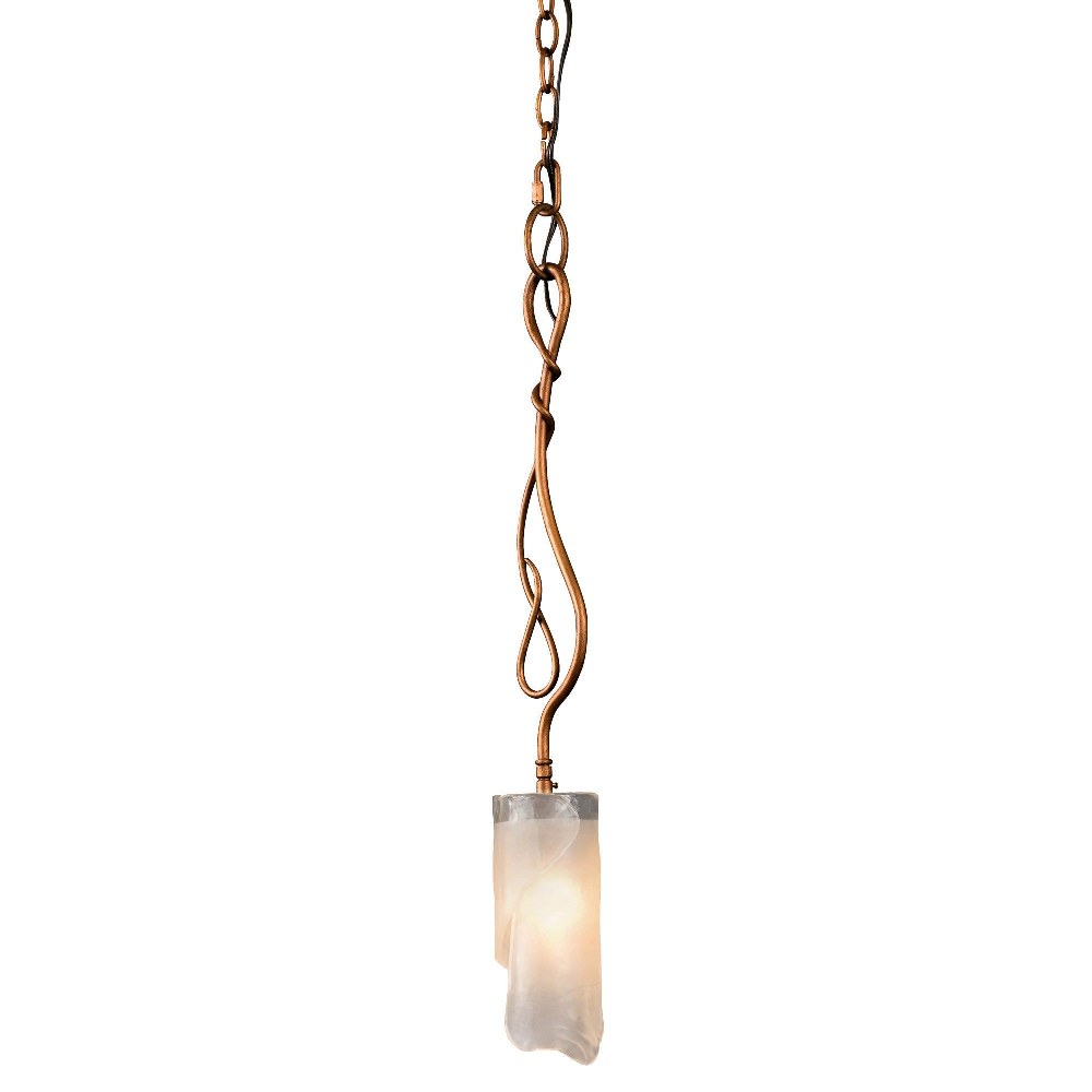 Varaluz Lighting-126M01SHO-Soho - One Light Mini-Pendant Hammered Ore  Statue Garden Finish with Brown Tint Ice Glass