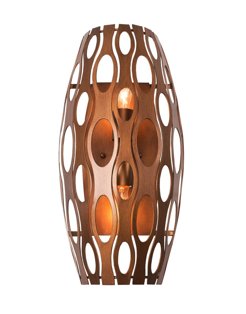 Varaluz Lighting-149W02HO-Masquerade - Two Light Wall Sconce   Hammered Ore Finish with Metal Shade