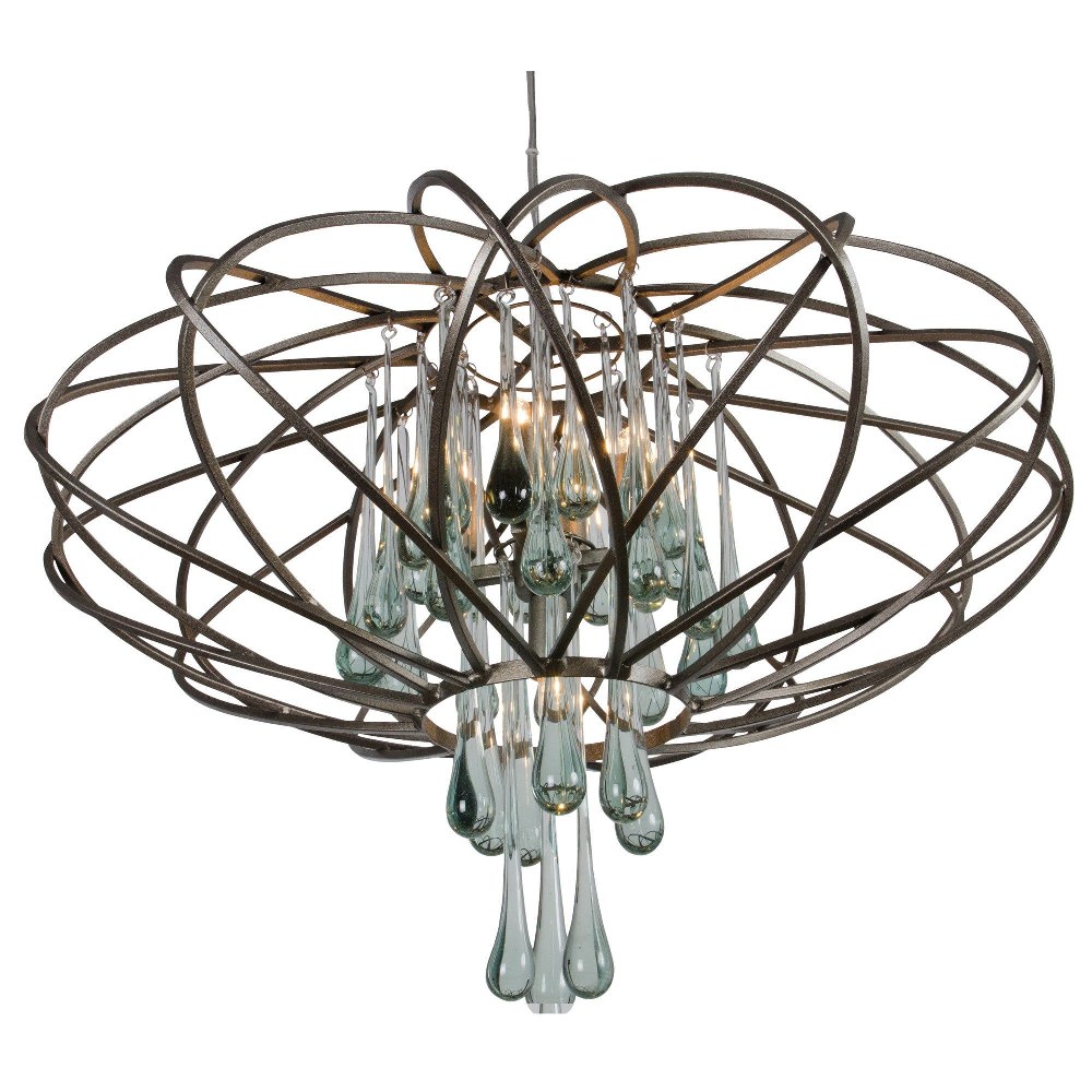 Varaluz Lighting-151C05NB-Area 51 - 5 Light Pendant   New Bronze Finish with Clear Drops Crystal