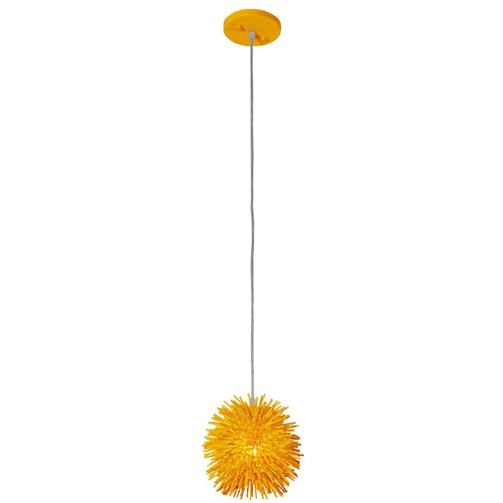 Varaluz Lighting-169M01SYE-Urchin - One Light Uber Mini Pendant Un-Mellow Yellow  White Finish