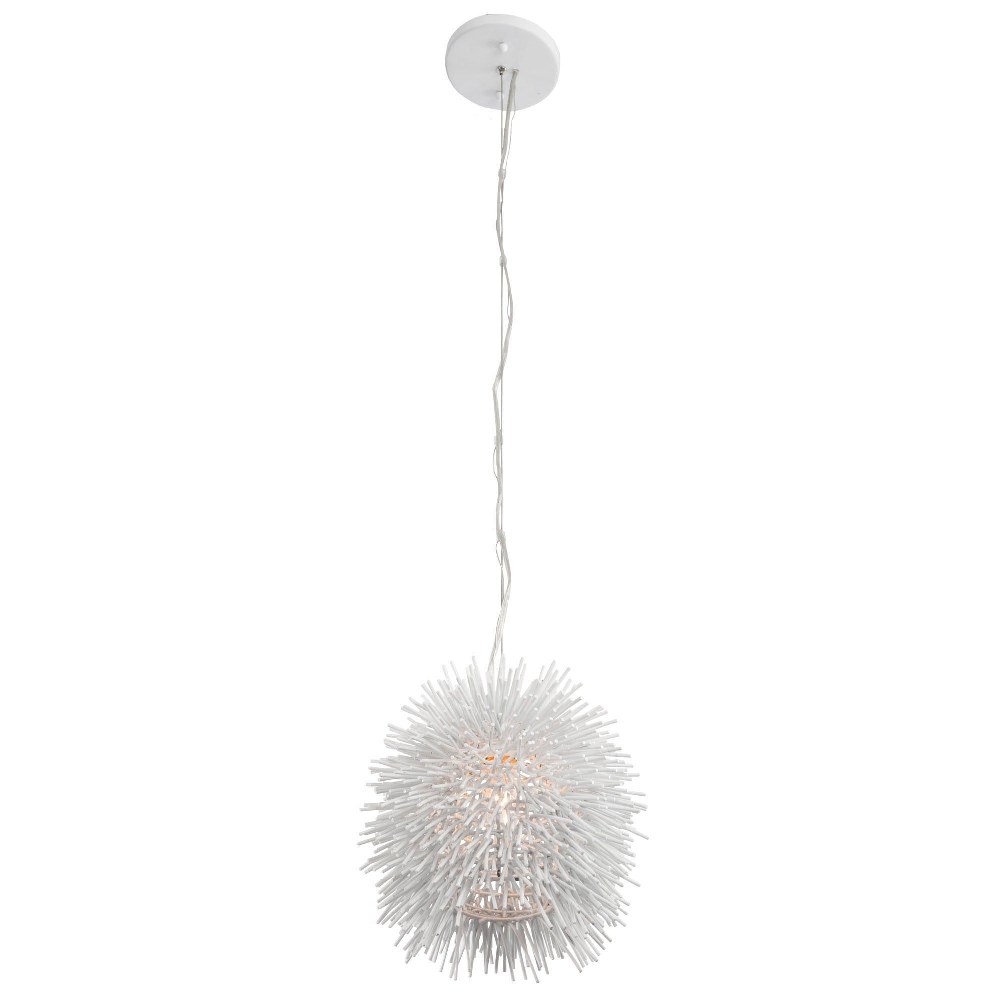 Varaluz Lighting-169M01WH-Urchin - One Light Mini-Pendant White  White Finish