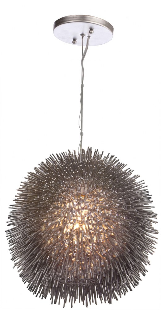 Varaluz Lighting-169P01CH-Urchin - One Light Pendant Chrome  White Finish