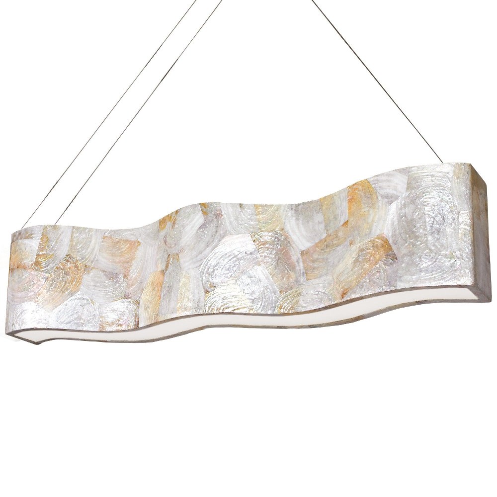 Varaluz Lighting-178N07A-Big - Eight Light Pendant   Brilliant Mojave Finish with Kabebe Shell Shade