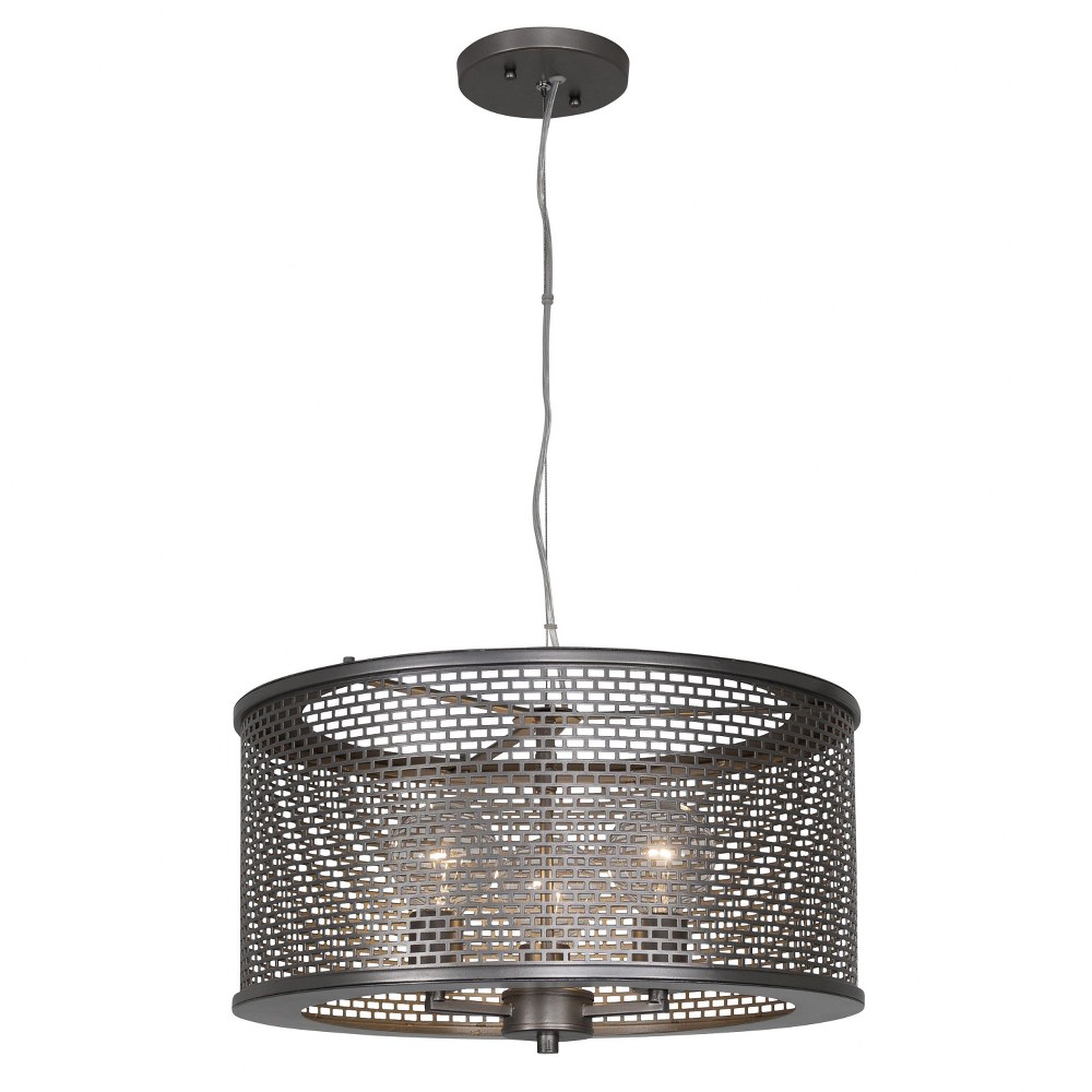 Varaluz Lighting-231P03NB-Lit-Mesh Test - Three Light - Pendant   New Bronze Finish