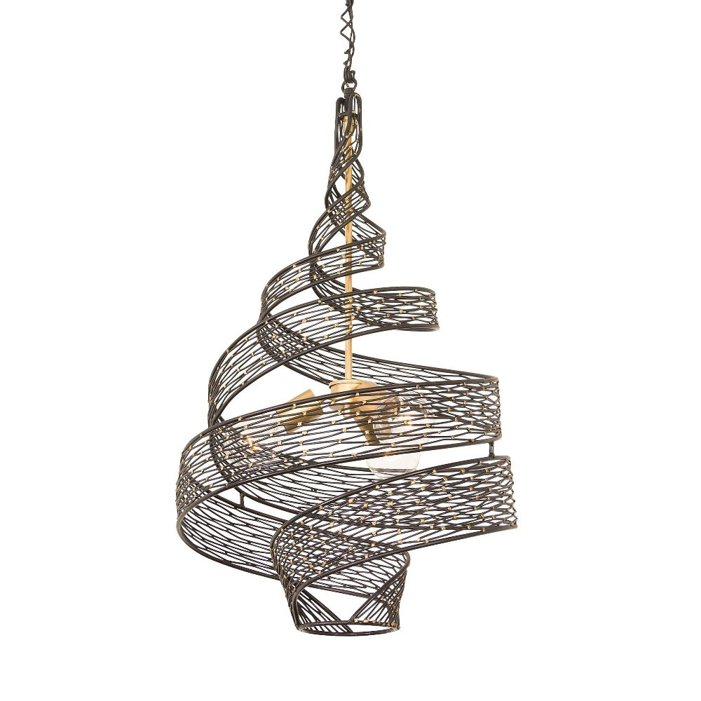 Varaluz Lighting-240P03MBFG-Flow - Three Light Medium Pendant Matte Black  Steel Finish