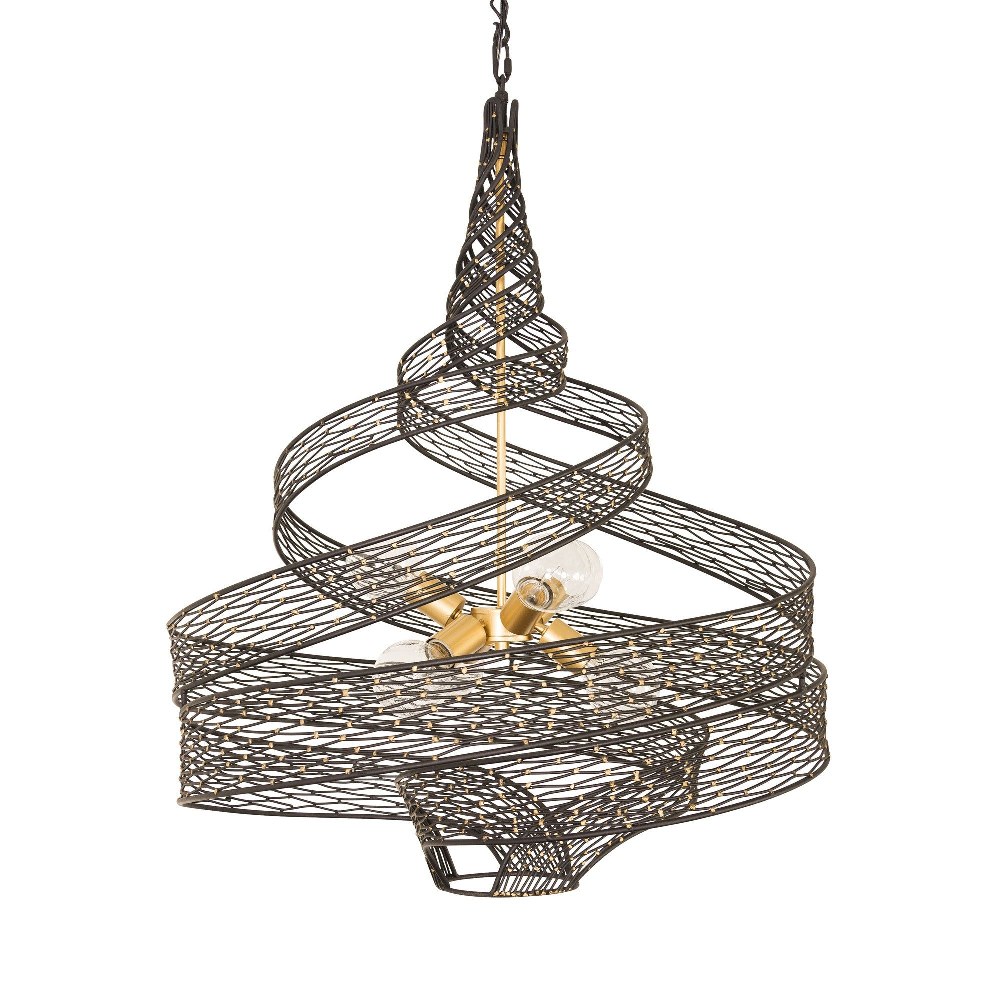 Varaluz Lighting-240P06LMBFG-Flow - Six Light Large Pendant Matte Black  Hammered Ore Finish