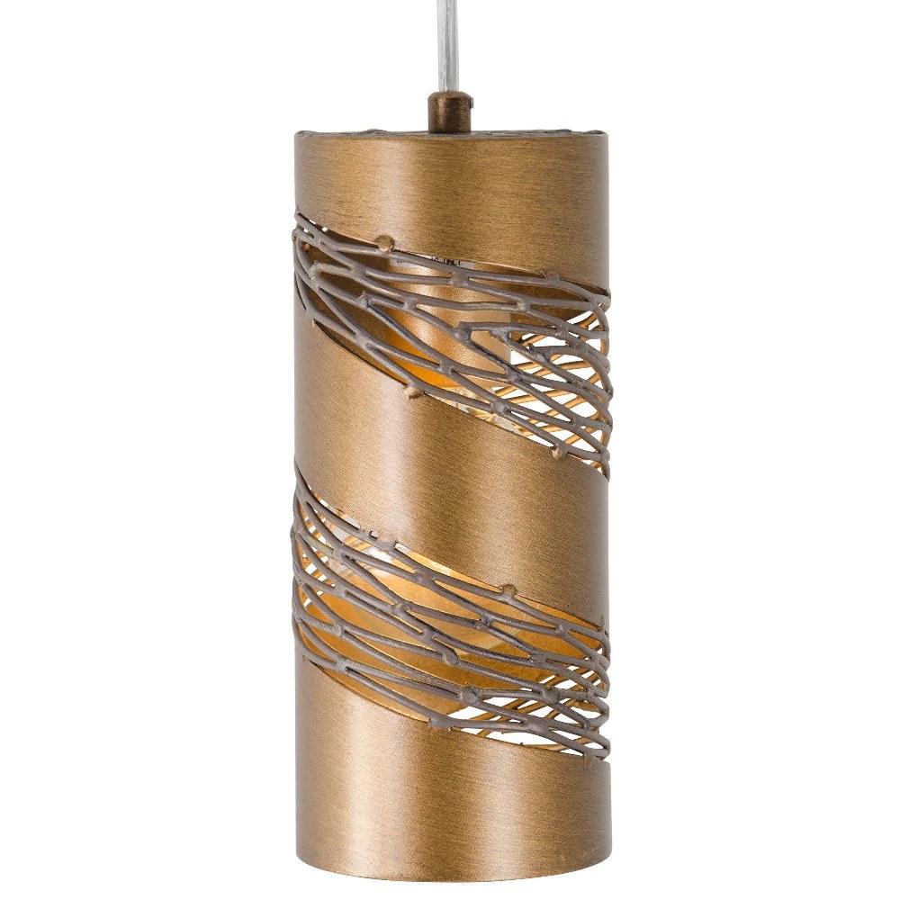 Varaluz Lighting-240M01HO-Flow Cylinder - One Light Mini-Pendant Hammered Ore  Steel Finish