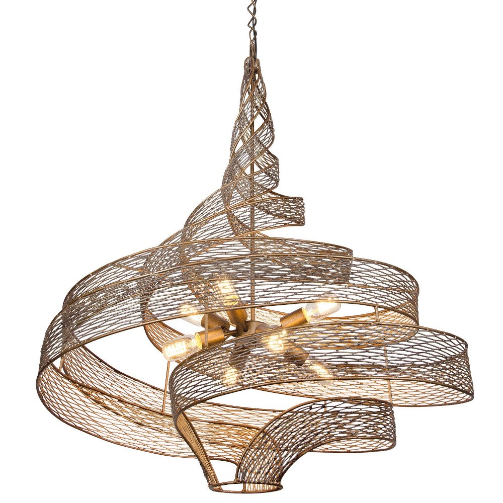 Varaluz Lighting-240P08HO-Flow - Eight Light Large Pendant Hammered Ore  Hammered Ore Finish