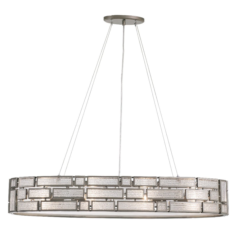 Varaluz Lighting-255N06NB-Harlowe - Four Light Linear Pendant   New Bronze Finish with Textured Ice Glass