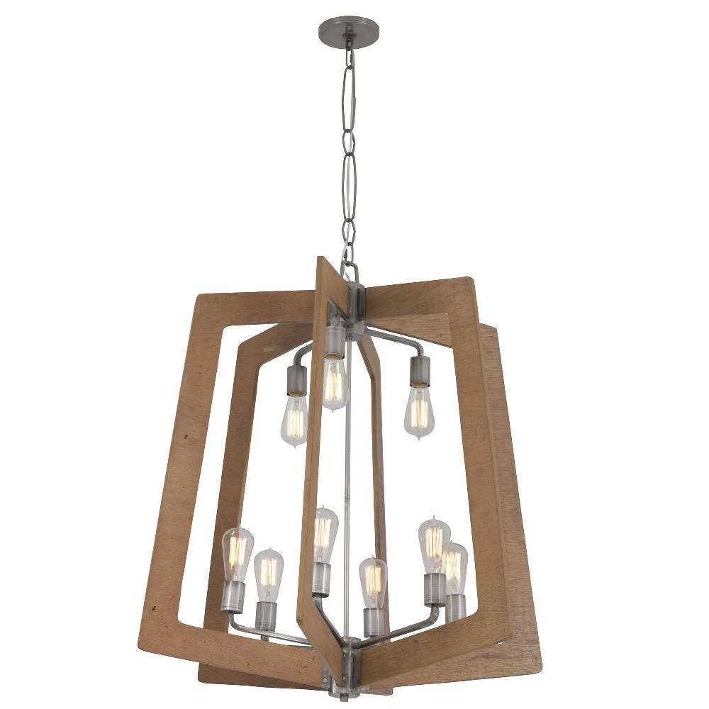 Varaluz Lighting-268C09SLW-Lofty - Nine Light 2-Tier Chandelier Wheat/Steel  Wheat/Steel Finish