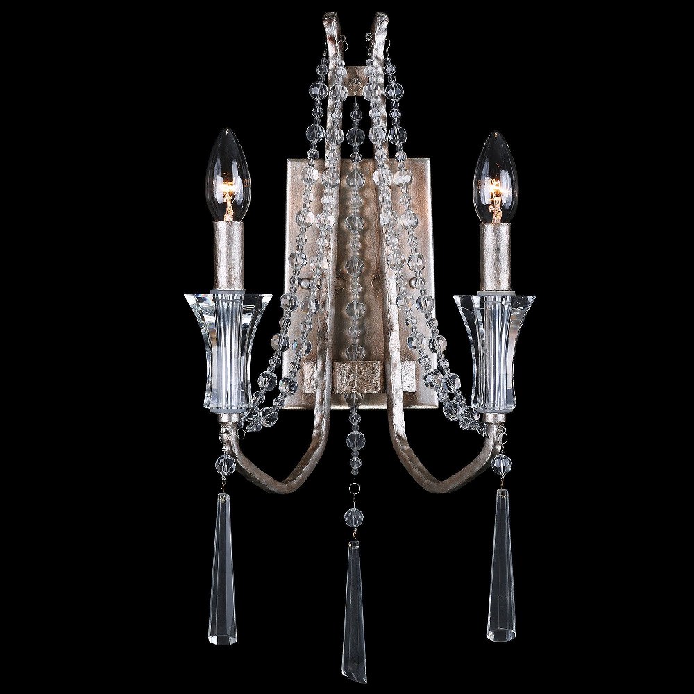 Varaluz Lighting-270W02TR-Barcelona - 2 Light Wall Sconce Transcend Silver  Onyx Finish with Heirloom-Quality Optic Crystal