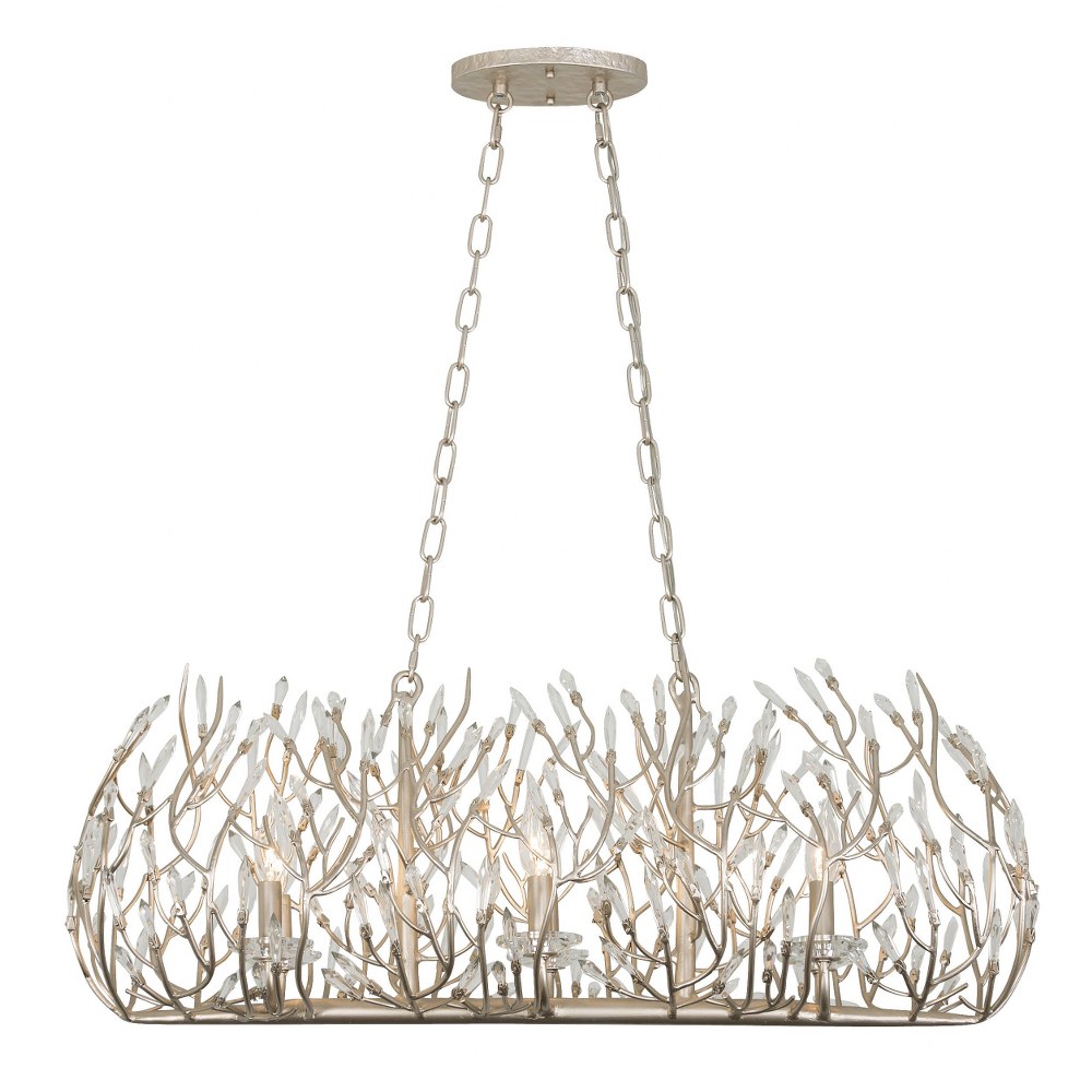 Varaluz Lighting-271N06GD-Bask - Six Light Linear Pendant   Gold Dust Finish with Premium Pre-Installed Crystal