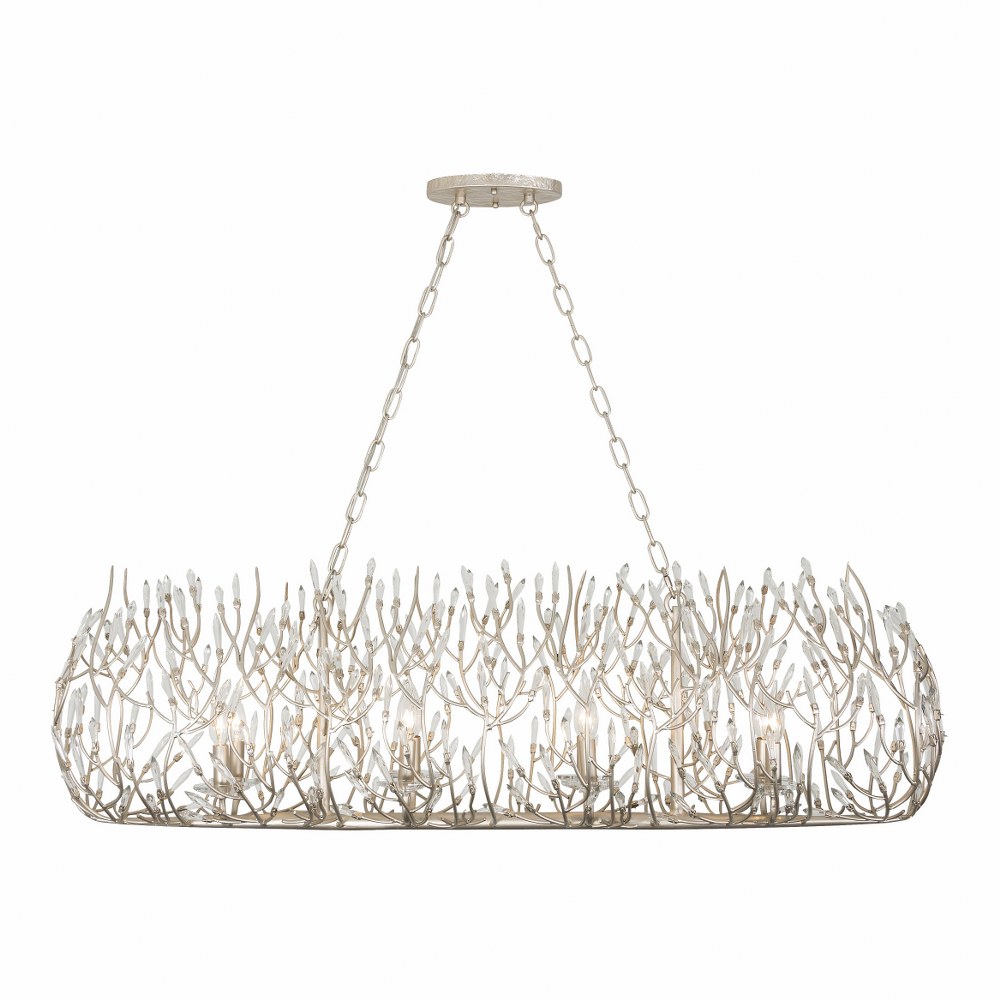 Varaluz Lighting-271N08GD-Bask - Eight Light Linear Pendant   Gold Dust Finish with Premium Pre-Installed Crystal