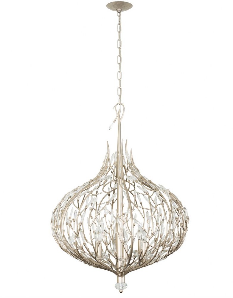 Varaluz Lighting-271P06GD-Bask - Six Light Pendant   Gold Dust Finish with Premium Pre-Installed Crystal