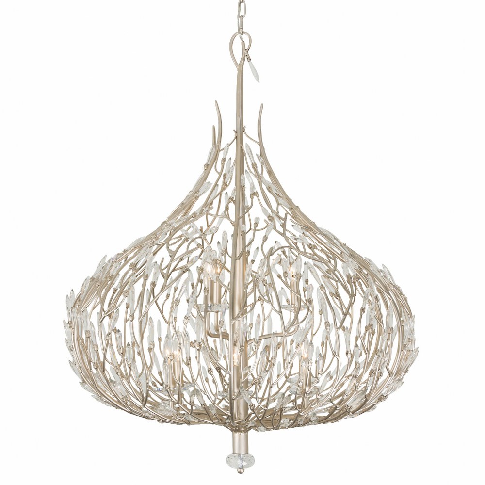 Varaluz Lighting-271P09GD-Bask - Nine Light Pendant   Gold Dust Finish with Premium Pre-Installed Crystal