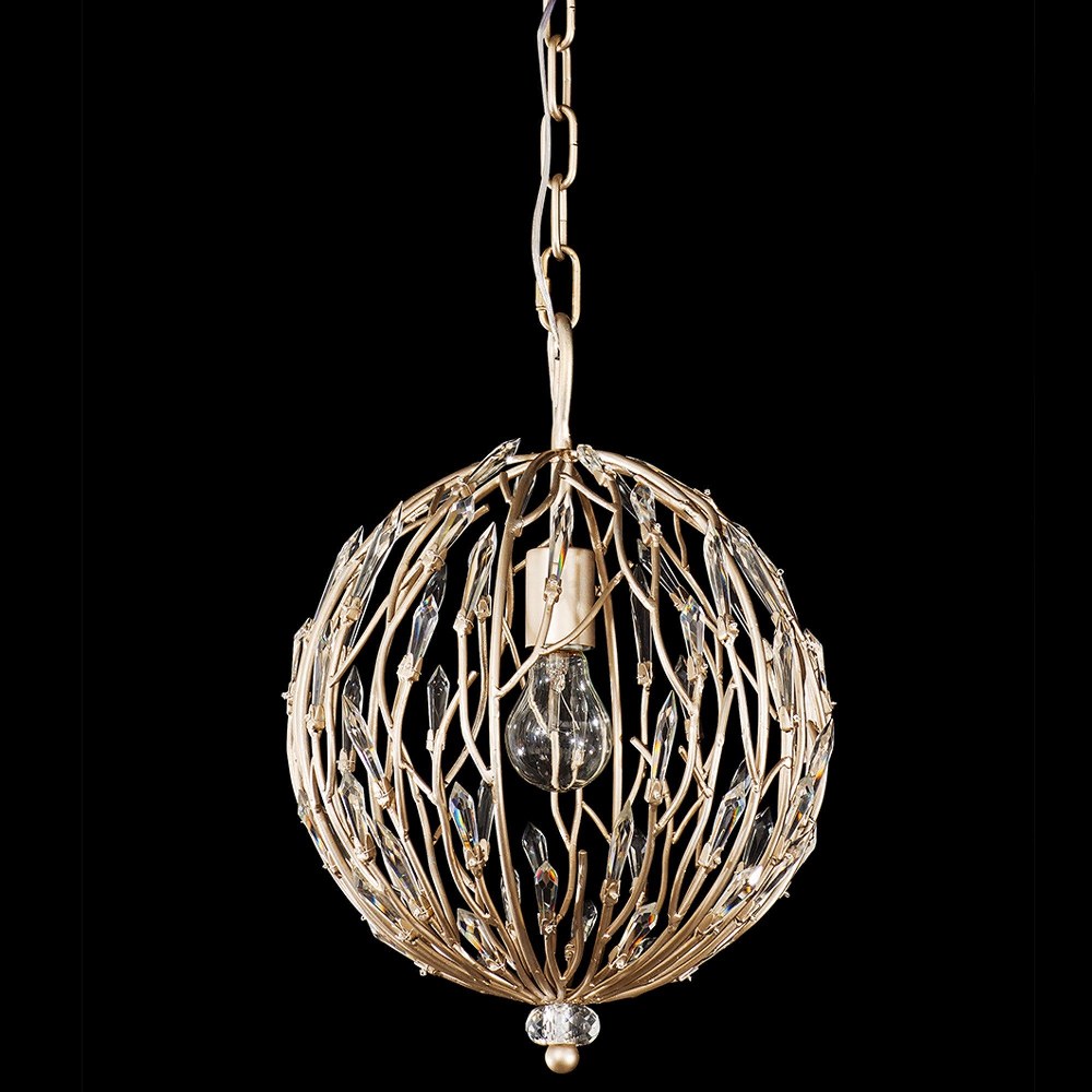 Varaluz Lighting-272P01GD-Bask - One Light Orb Pendant   Gold Dust Finish with Premium Pre-Installed Crystal