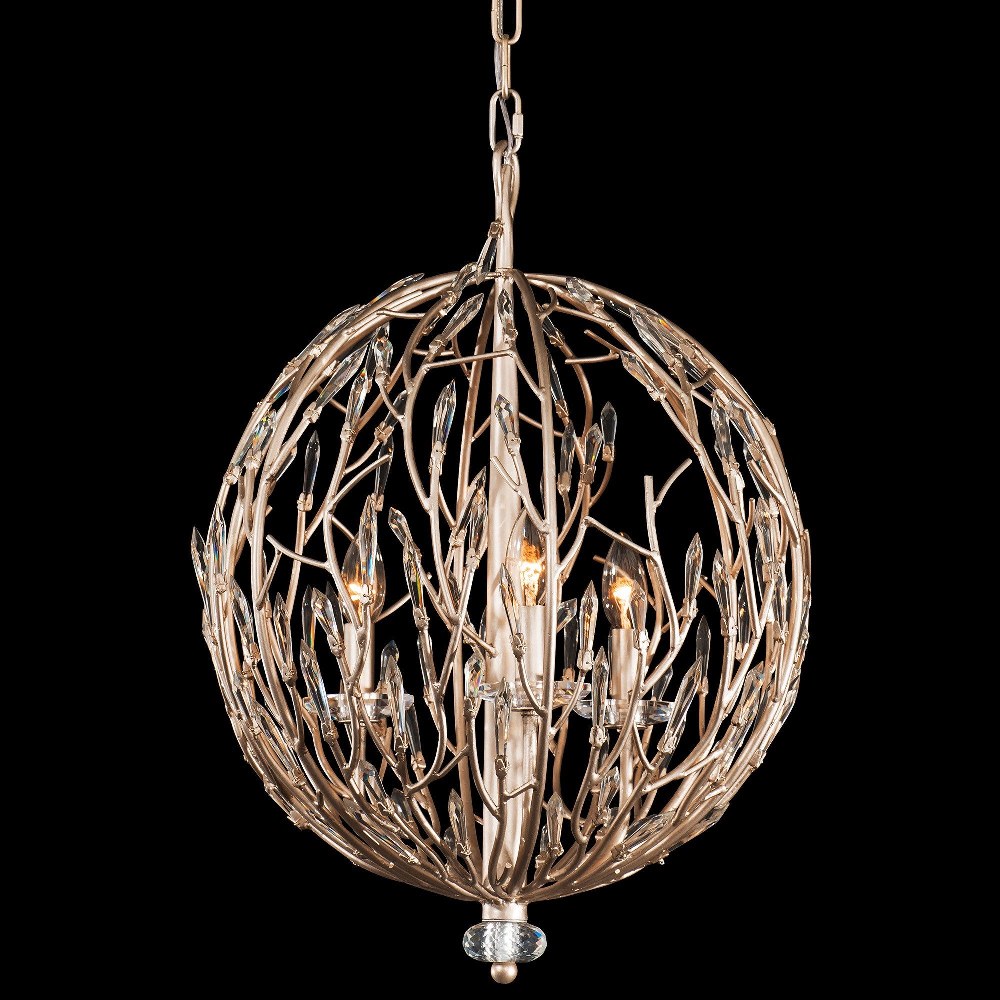 Varaluz Lighting-272P03GD-Bask - Three Light Orb Pendant   Gold Dust Finish with Premium Pre-Installed Crystal