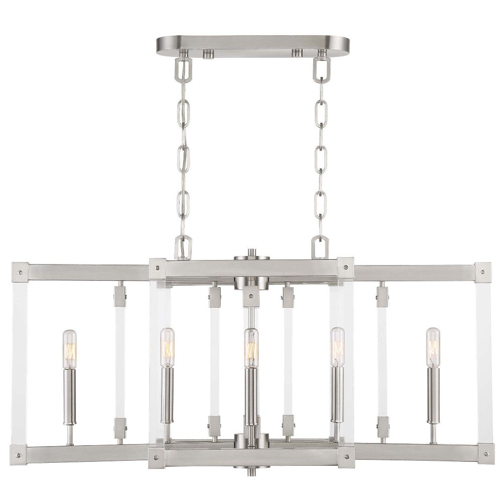 Varaluz Lighting-292N06SN-Halcyon - Six Light Linear Pendant   Halcyon - Six Light Linear Pendant