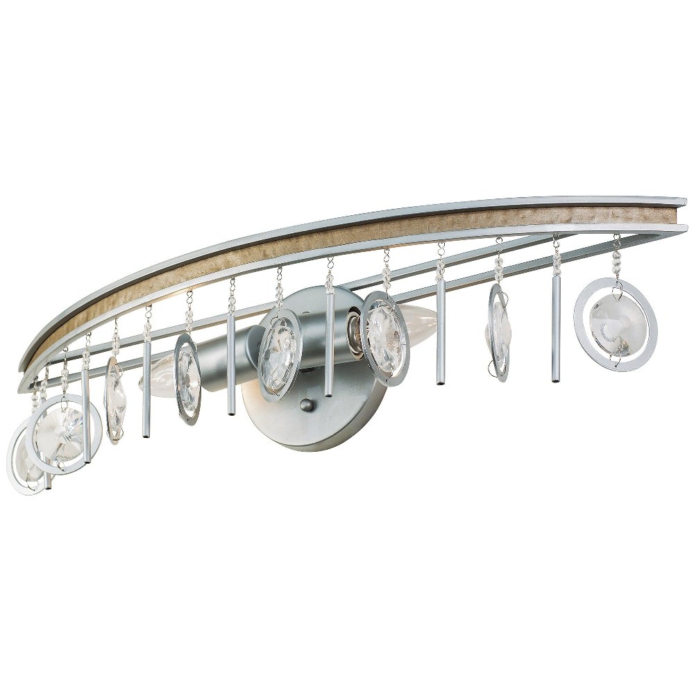 Varaluz Lighting-296B02SICM-Charmed - Two Light Bath Vanity   Silver/Champagne Mist Finish with Clear Beads Crystal