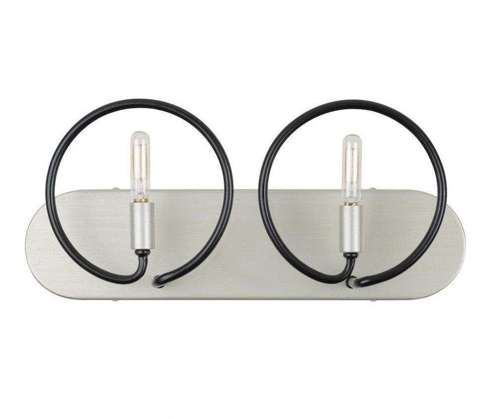 Varaluz Lighting-315B02SOBL-Circulo - Two Light Bath Vanity   Silverado/Black Finish