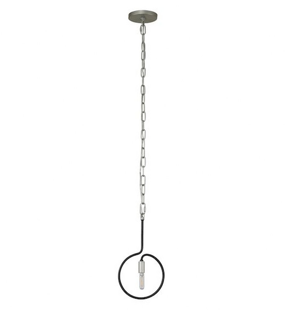 Varaluz Lighting-315M01SOBL-Circulo - One Light Mini Pendant   Silverado/Black Finish