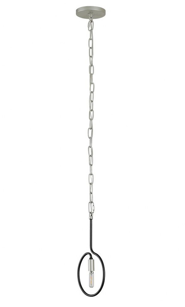 Varaluz Lighting-316M01SOBL-Eliptico - One Light Mini Pendant   Silverado/Black Finish