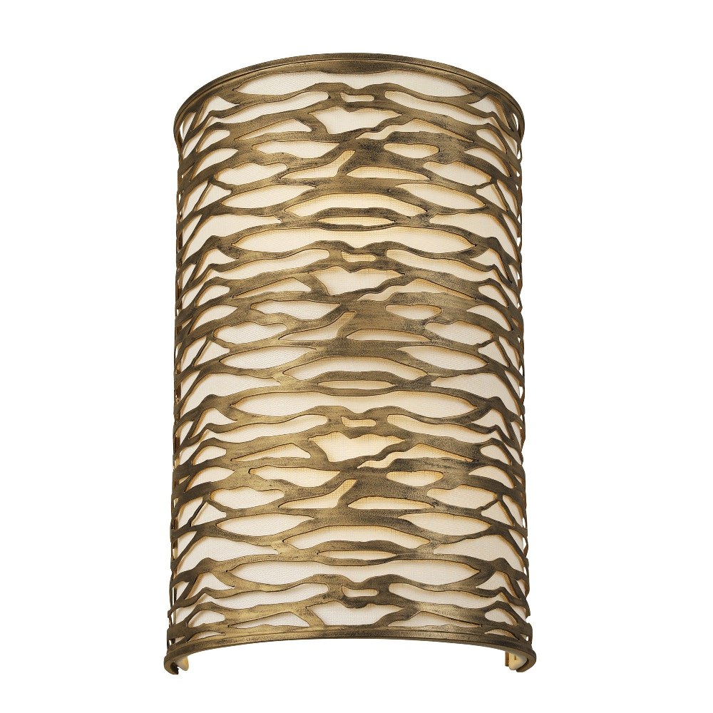 Varaluz Lighting-348W02HG-Kato - 2 Light Wall Sconce   Havana Gold Finish with Bone Linen Shade