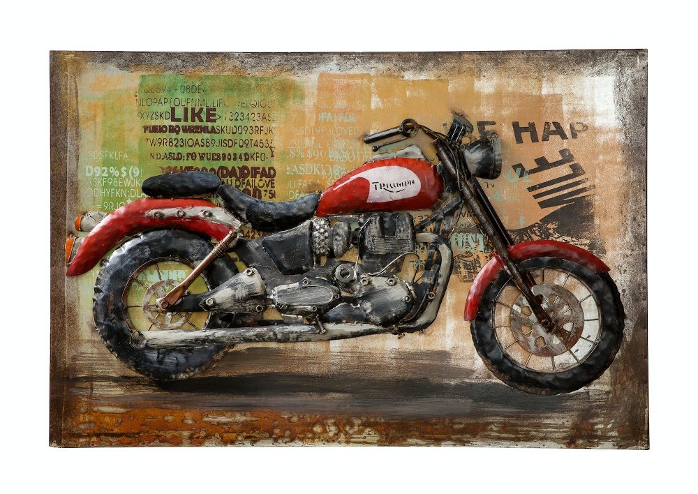 Varaluz Lighting-4DWA0107-Varaluz Casa - 47.25 Inch Motorcycle Wall Art   Rustic Finish