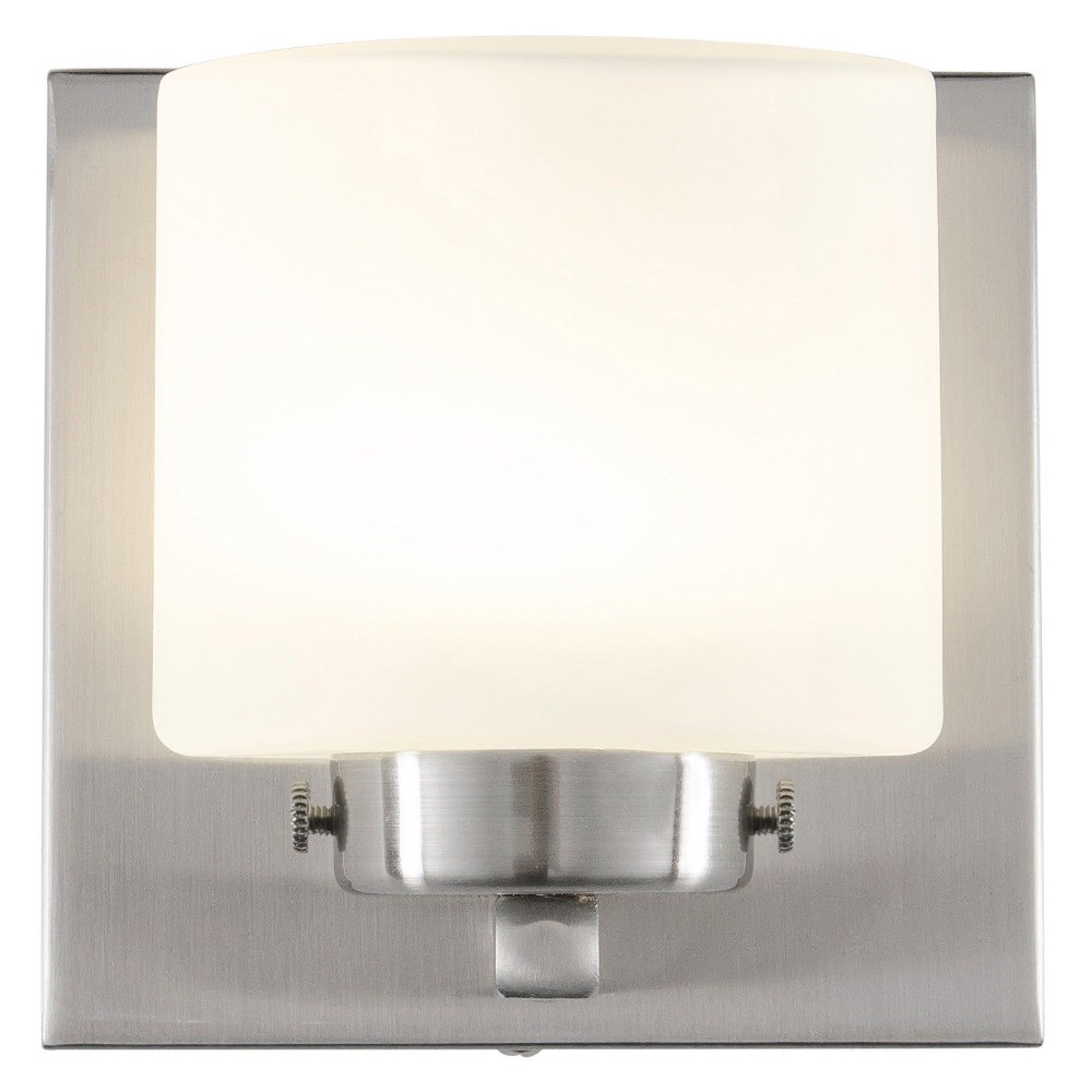 Varaluz Lighting-611000-Clean - 4.75 Inch 5W 1 LED Bath Vanity   Satin Nickel Finish with Acid Etched Opal Glass