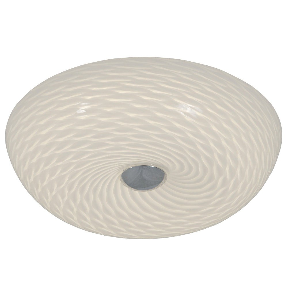 Varaluz Lighting-AC1581-Swirled - Two Light Small Flush Mount   Chrome Finish with French Feather Glass