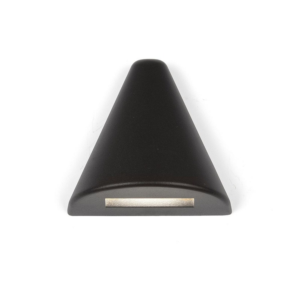 WAC Lighting-3021-27BK-12V 2.8W 1 LED Triangle Deck/Patio Light-3.39 Inches Wide by 3.18 Inches High Black 2700 White Finish with Frosted Glass