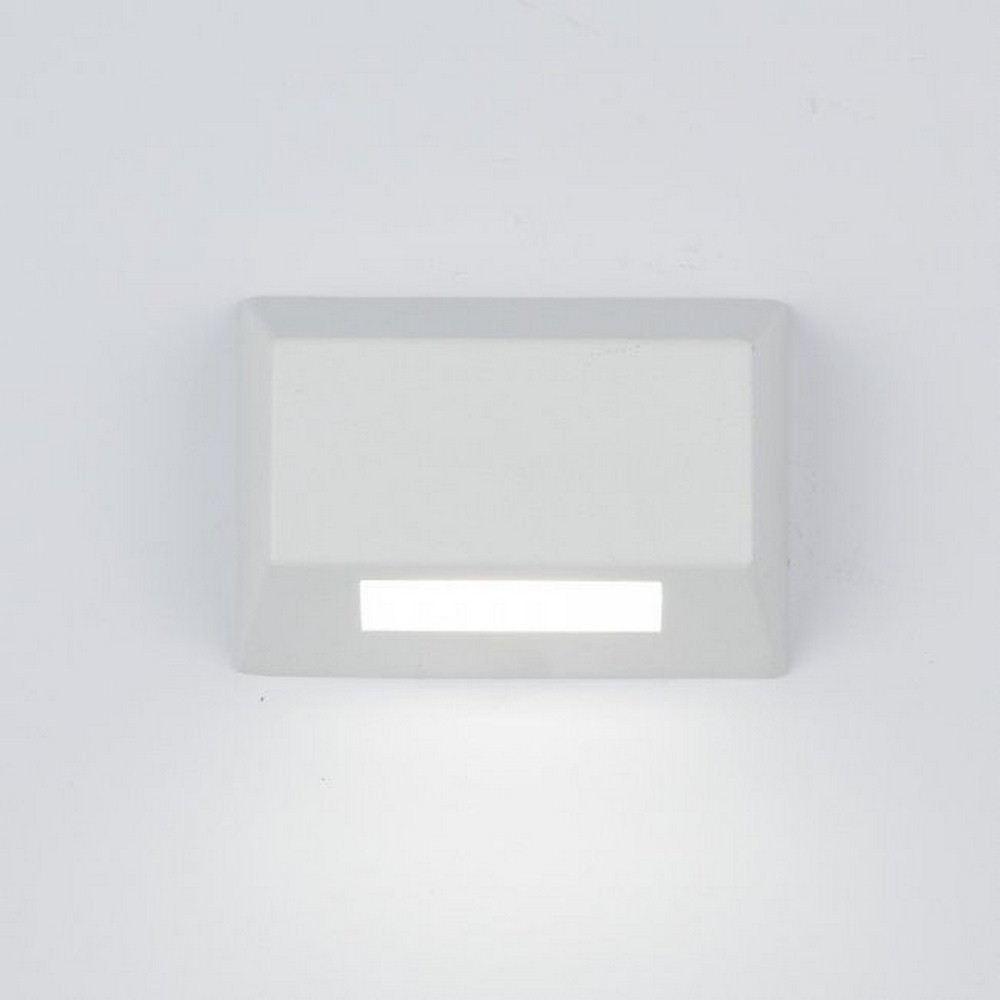 WAC Lighting-3031-27WT-12V 2.8W 1 LED Rectangle Deck/Patio Light-3.39 Inches Wide by 2.39 Inches High White 2700 White Finish with Frosted Glass