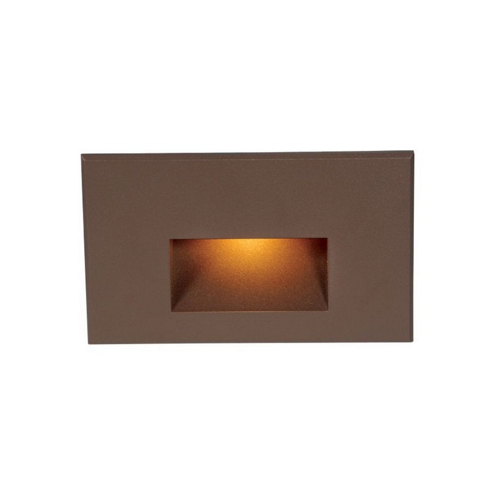 WAC Lighting-4011-AMBBR-12V 2W 1 LED Horizontal Step/Wall Light-1.93 Inches Wide by 3 Inches High Bronzed Brass Amber Stainless Steel Finish with Frosted Glass