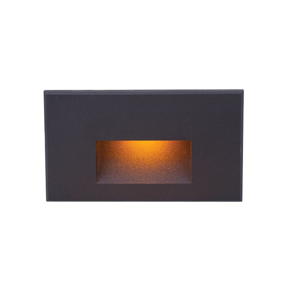 WAC Lighting-4011-AMBK-12V 2W 1 LED Horizontal Step/Wall Light-1.93 Inches Wide by 3 Inches High Black Amber Stainless Steel Finish with Frosted Glass