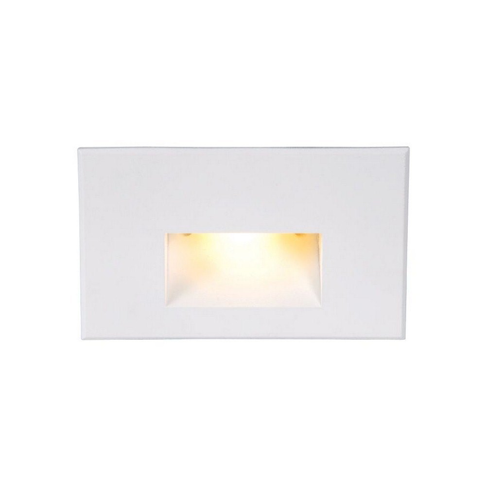 WAC Lighting-4011-AMWT-12V 2W 1 LED Horizontal Step/Wall Light-1.93 Inches Wide by 3 Inches High White Amber Stainless Steel Finish with Frosted Glass